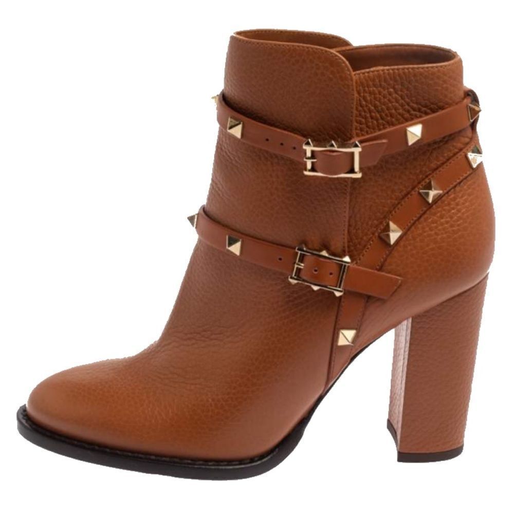 Valentino Rock Stud Leather Booties - size 39.5